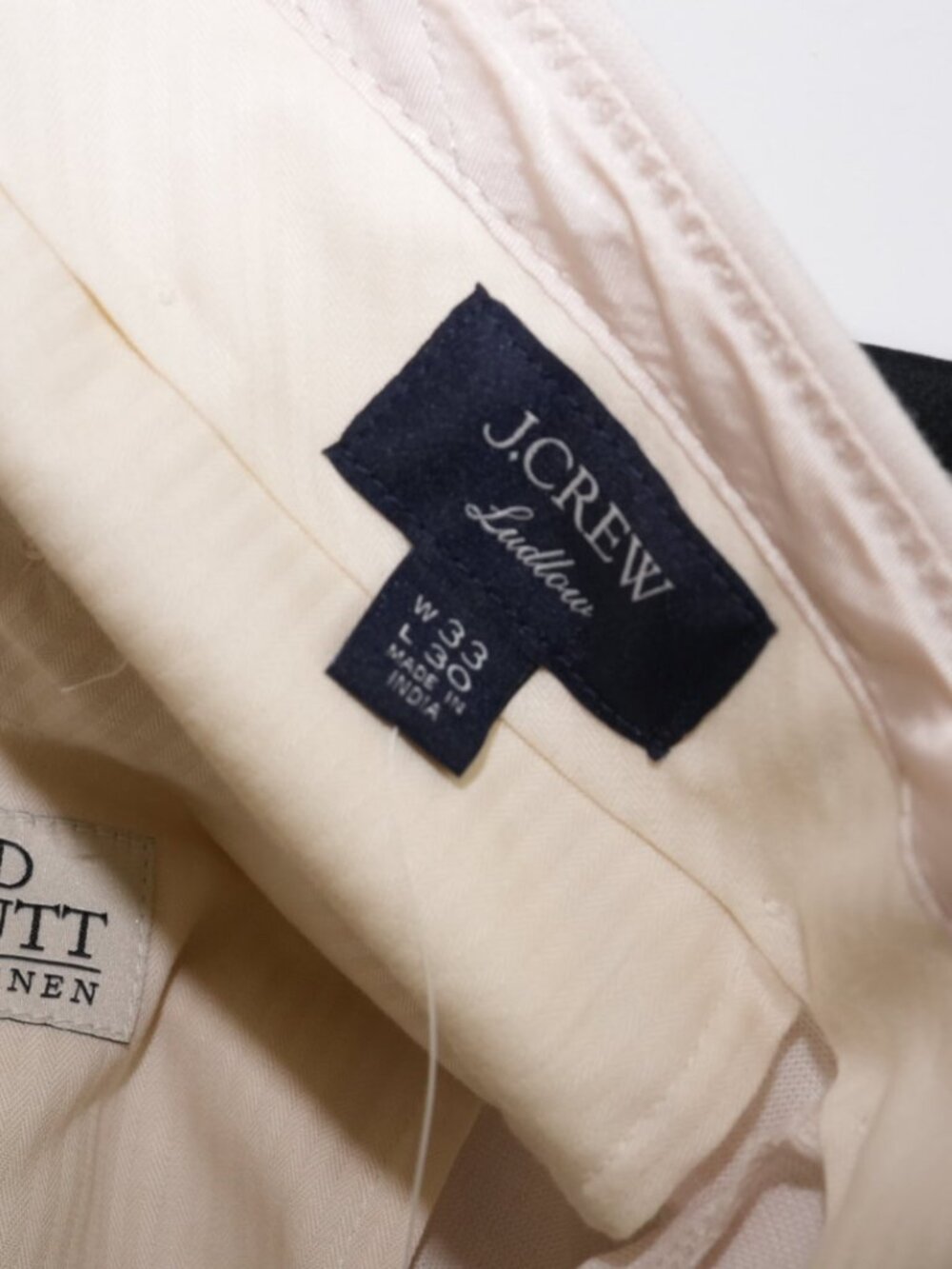 NWT: J.Crew Ludlow Slim-Fit Suit Pants Cream Linen Blend 33x30